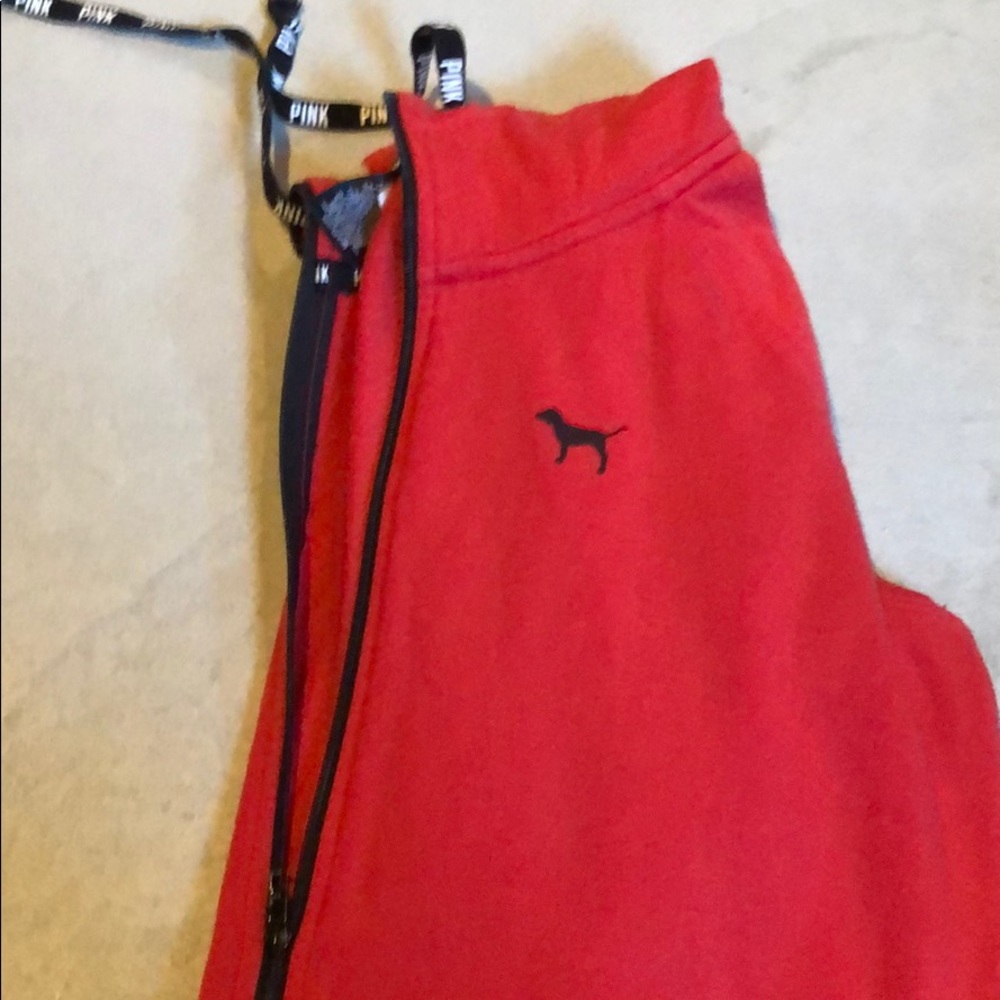 Pink zip up hooded sweatshirt